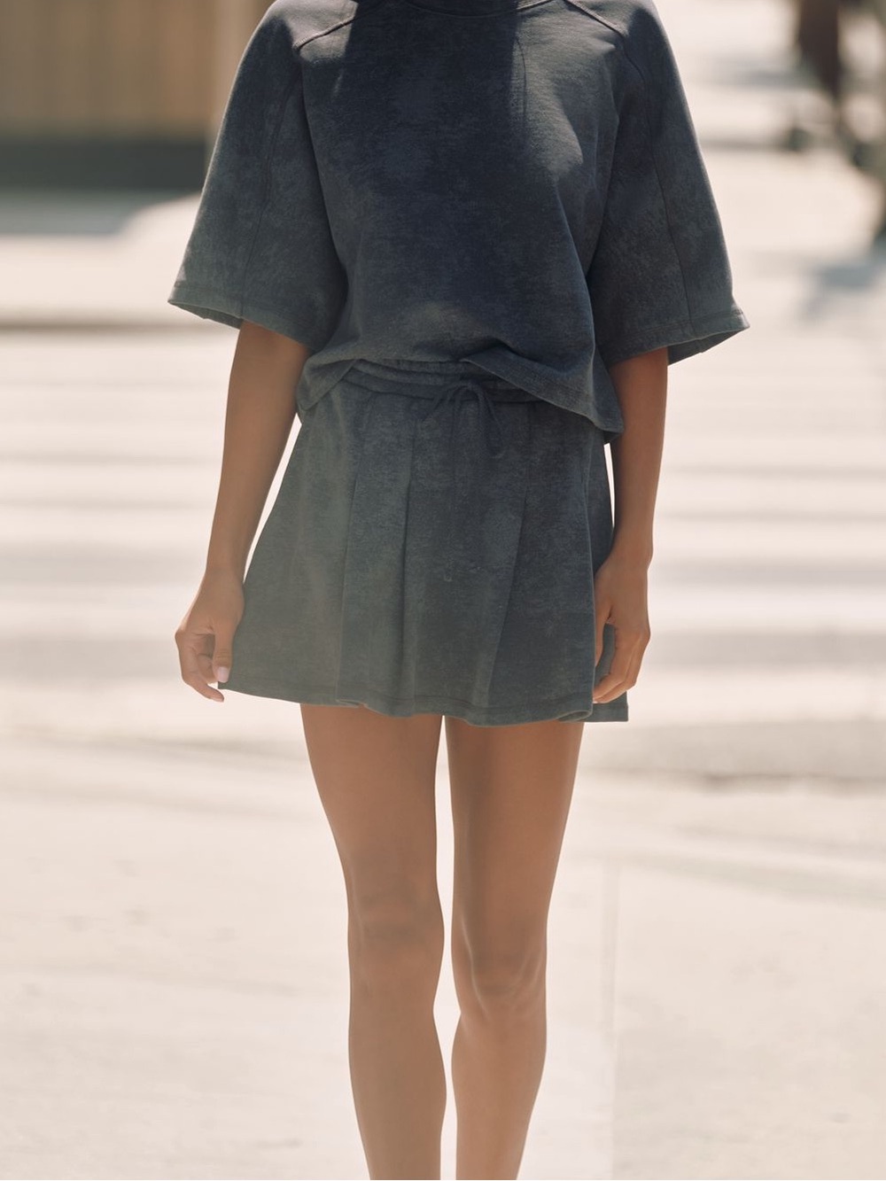*Anthropologie Daily Practice Pull On Washed Mini Skirt